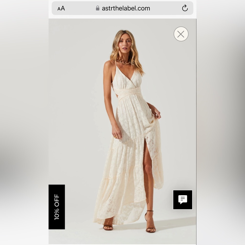 ASTR The Label Frolic Cut Out Front Slit Midi Dress
